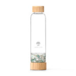 Produktbild: Glas-Kristallsteinflasche von Lotus Vita mit Amazonit und Milchopal.