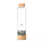 Produktbild: Glas-Kristallsteinflasche von Lotus Vita mit Turmalin Amazonit.