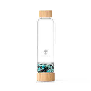 Kristallsteinflasche 450ml + 80ml | mit Füllkammer - Türkis / Turmalin