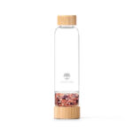 Produktbild: Glas-Kristallsteinflasche von Lotus Vita mit Watermelon Quartz Amethyst